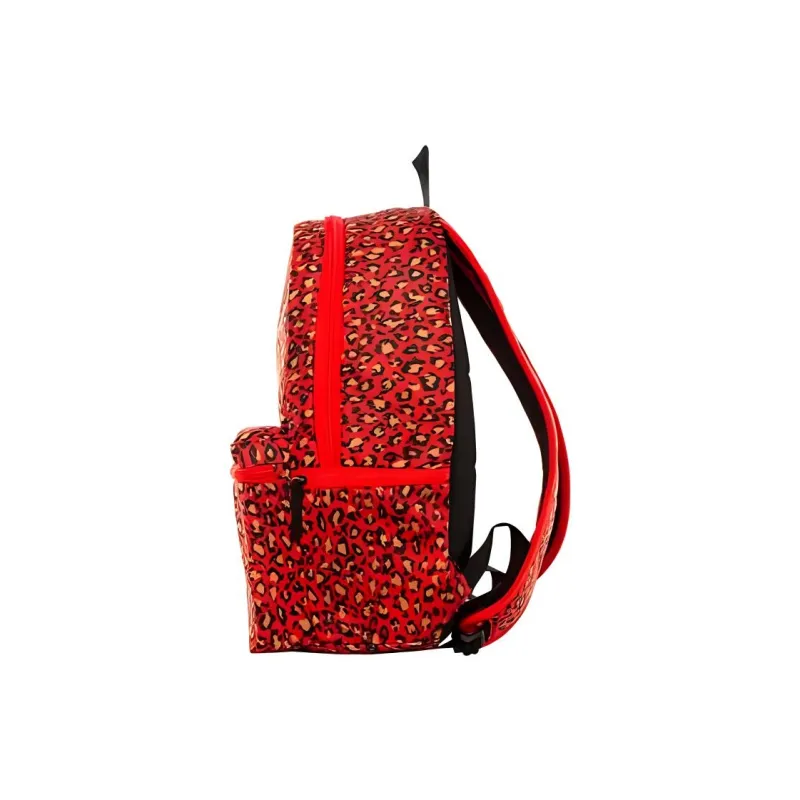 Nike Polyester Backpack Regular Unisex Red Leopard Print-2