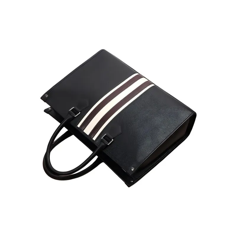 DOSRFINI Cow Leather Briefcases Large Size Men's Black-3