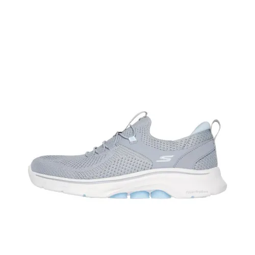 Skechers GO WALK 7 Anti-Slip And Wear-Resistant Breathable Low-Top Casual Running Shoes Women's Gray Blue
