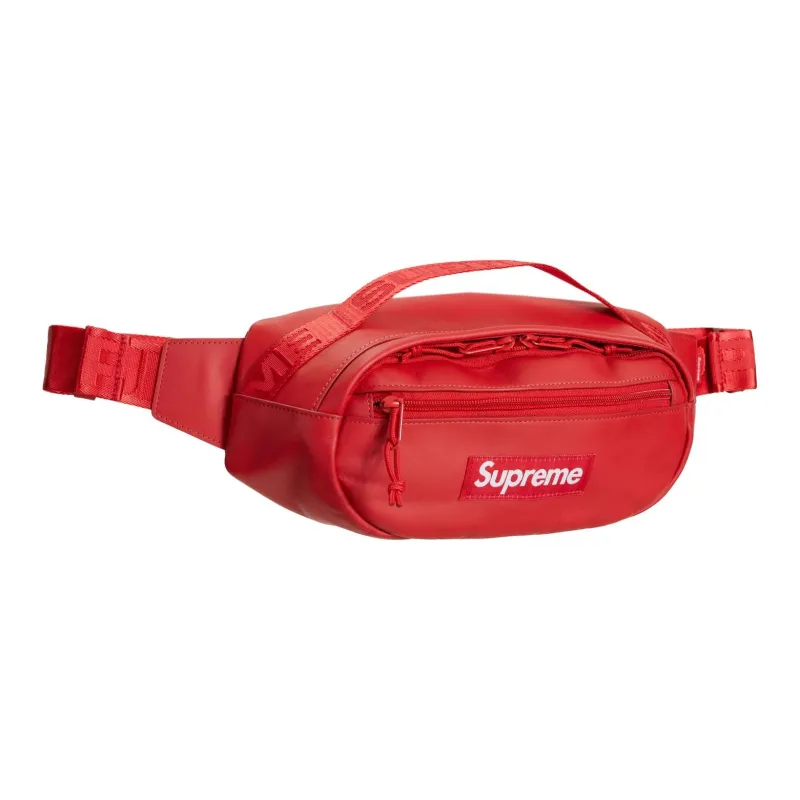 Supreme Cow Leather Crossbody Bag, Sling Bag, Fanny Pack Regular Unisex Red-1
