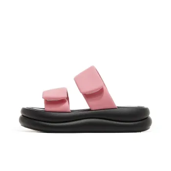 JOSINY PU Polyurethane Stitching Quiet Odor Resistant Abrasion Resistant Slide Slippers Women's Rose Red