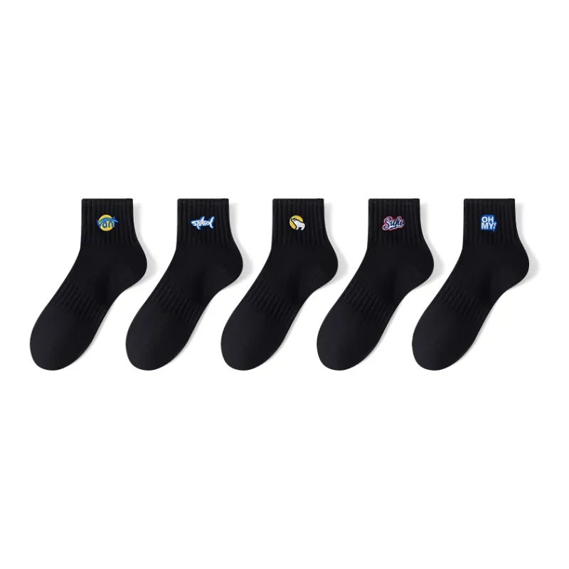 MIIOW Mid Calf Socks Unisex 5 Pack-48