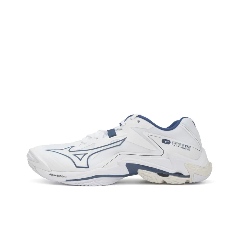 Mizuno Wave Lightning Z8 Breathable Coverage Lightweight Low Top Badminton Shoes Unisex White Blue-0