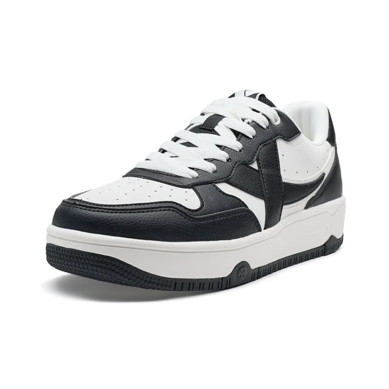 XTEP Off White 3.0 Lightweight Coverage Low Top Skateboard Shoes Men's Black White-2
