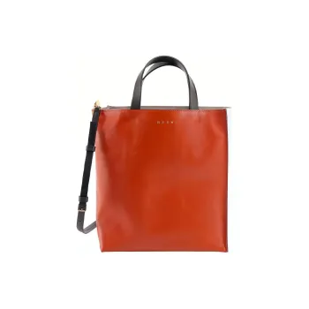 MARNI Cow Leather One Shoulder Tote Bag, Shopping Bag, Crossbody Bag, Handbag, Clutch Women's Orange
