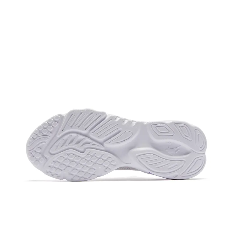 QIAODAN Durable Breathable Low Top Running Shoes Men's White Blue-5