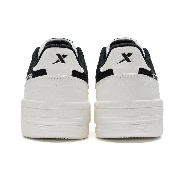 XTEP Air Force 1 2.0 Coverage Wear Resistant Lightweight Low Top Skateboard Shoes Women's Canvas White/Black-3