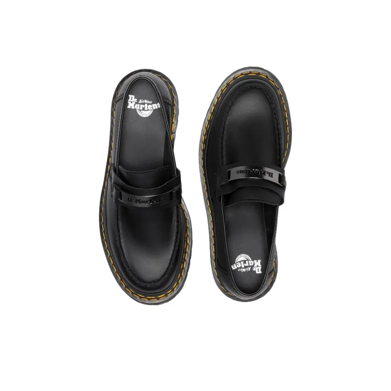 Dr.Martens Penton Bex Double Stitch Leather Loafers 'Black Poly Rip Stop + Element'-2