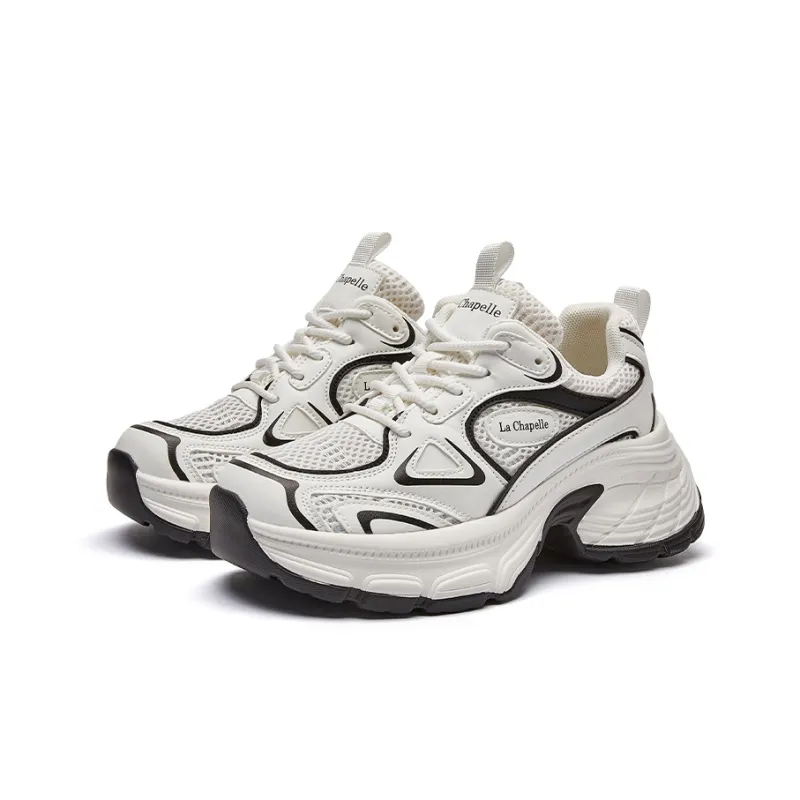 La Chapelle Breathable Height Increase Low Top Chunky Sneakers Women's-21