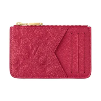 LOUIS VUITTON Leather Card Holder Women's Red