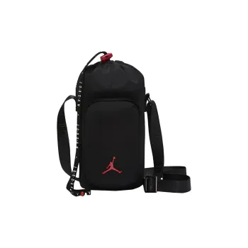 Jordan Cotton Water Bottle Bag, Cell Phone Pouch, Shoulder Bag, Crossbody Bag Regular Unisex Black Red Color Scheme