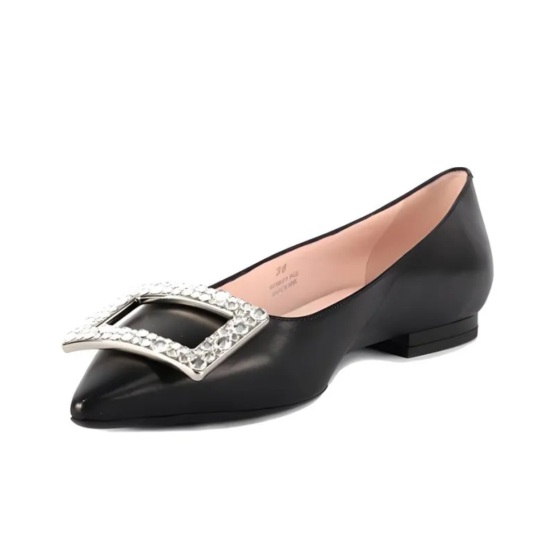 Roger Vivier Gommettine Casual Single Shoes Low Heel Women's Black-2