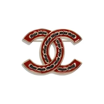CHANEL Metal Brooches Women's Red