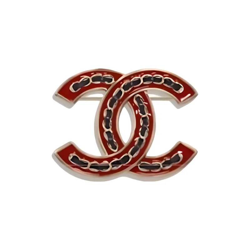 CHANEL Metal Brooches Women's Red-0
