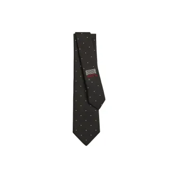 HERMES Mulberry Silk Ties Men's Black