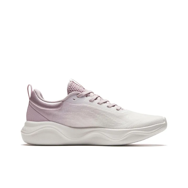 Anta Slip Resistant Shock Absorbers Low Top Training Running Shoes Women's White Pink-1