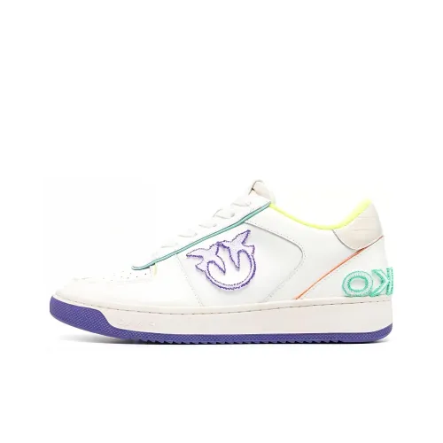 PINKO Skateboard Shoes Women's Low-Top White/Green/Purple