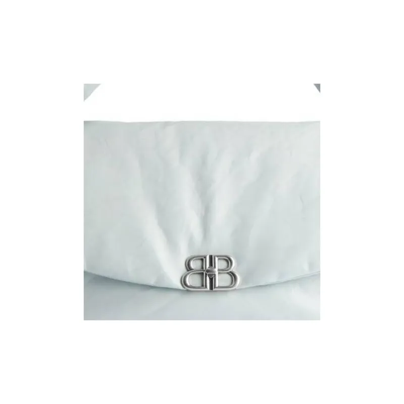 Balenciaga Soft Calfskin Handbag, Shoulder Bag Large Size Women's Light Blue-4