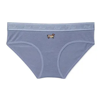 Victoria's Secret PINK LOGO COTTON HIPHUGGER PANTY / DIHDG Underpants Women's 1 Pack Blue
