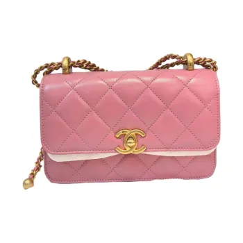 CHANEL 19Bag Shiny Calfskin Shoulder Bag Crossbody Bag Mini Women's Pink