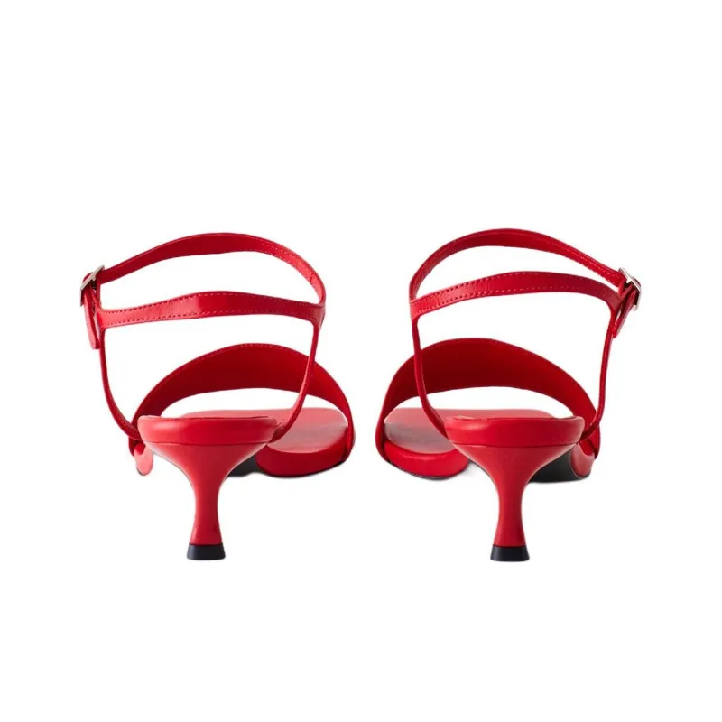 TIBI Wilbur Strap Sandals 4.5cm Women's Red-4