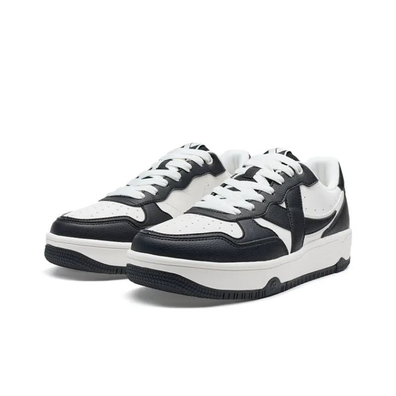 XTEP Off White 3.0 Lightweight Coverage Low Top Skateboard Shoes Men's Black White-4