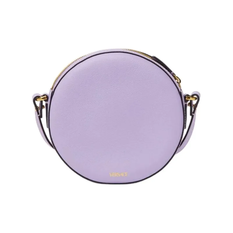 VERSACE La Medusa Calfskin Round Camera Bag, Handbag, Shoulder Bag Women's Purple-3