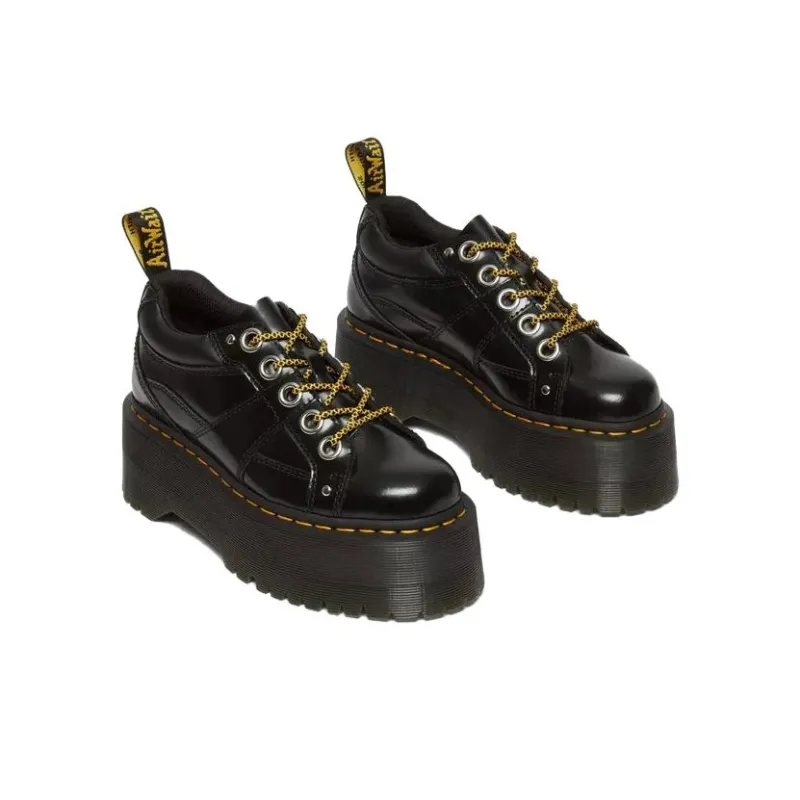 Dr. Martens 5 Eye Max Buttero Platform Black Women's-1