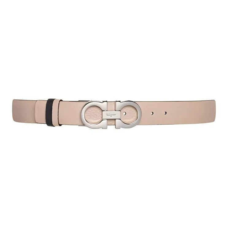 FERRAGAMO Cow Leather Belts Unisex Camel Width  2.5CM-0