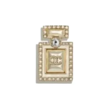 CHANEL Set With Crystals Brooches Women's Gold