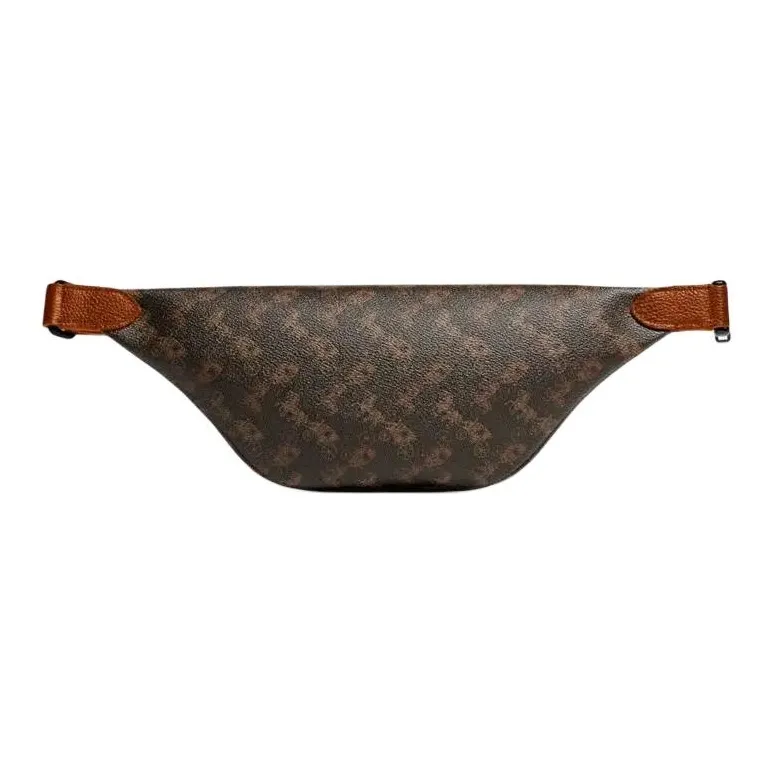 COACH Canvas With Leather Sling Bag Fanny Pack Large Size Men's Brown & Red-2