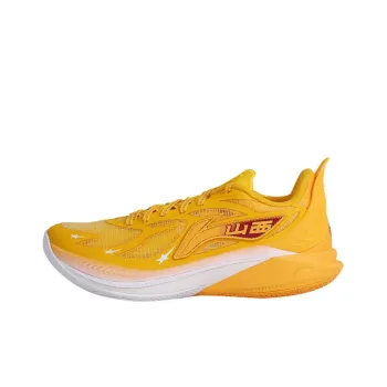 LiNing SONIC 12 PE Version Cushioning Wear Resistant Low Top Basketball Shoes Men's Yellow White