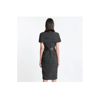 LIZZY Shawl Cape Short Sleeved Dress Women's Black