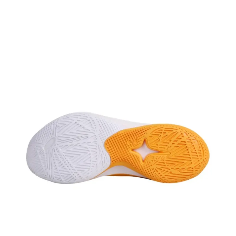 LiNing SONIC 12 PE Version Cushioning Wear Resistant Low Top Basketball Shoes Men's Yellow White-4