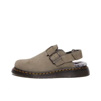 Dr.Martens Jorge Ii Faux Fur Lined Nubuck Slingback Mules 'Nickel Grey' Women's
