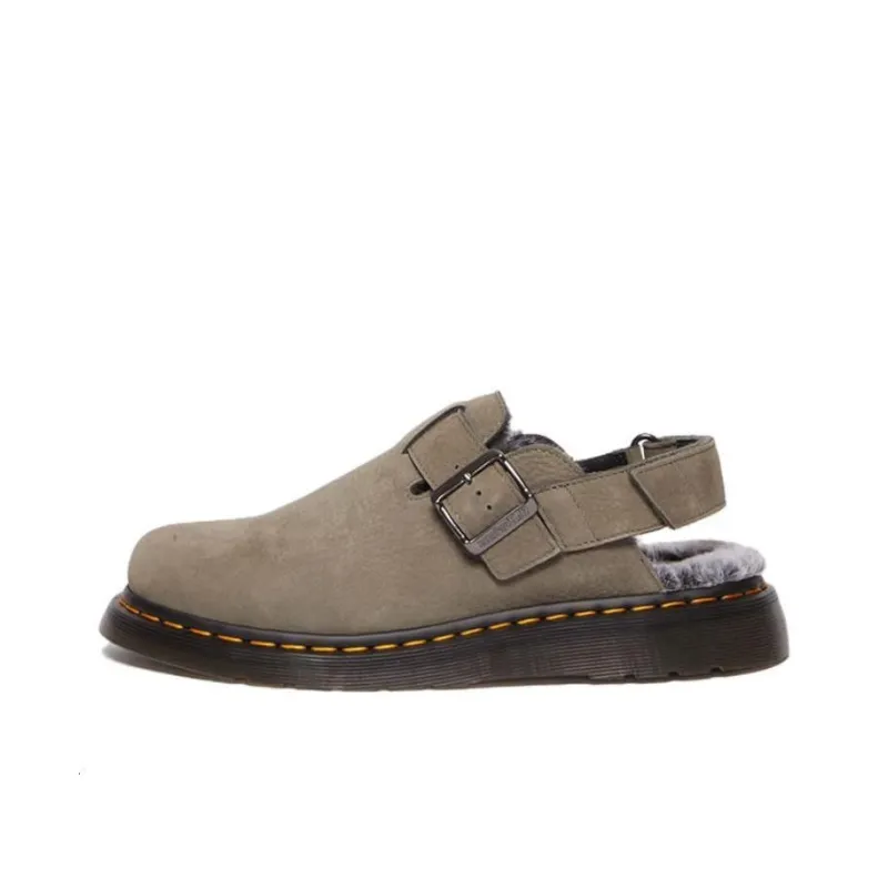 Dr. Martens Dr.Martens Jorge Ii Faux Fur Lined Nubuck Slingback Mules 'Nickel Grey' Women's-0