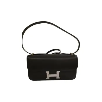 HERMES Chamkila Goat Skin Wallet, Handheld Crossbody Bag, Shoulder Bag Women's 89 Noir Black