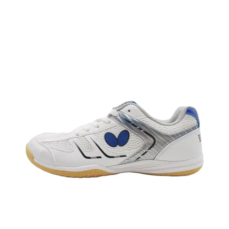 Butterfly Breathable Coverage Lightweight Low Top Training Shoes Unisex White Blue-0