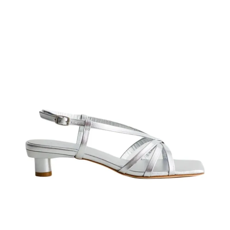TIBI Brooks Strap Sandals 3.8cm Women's Silver-1