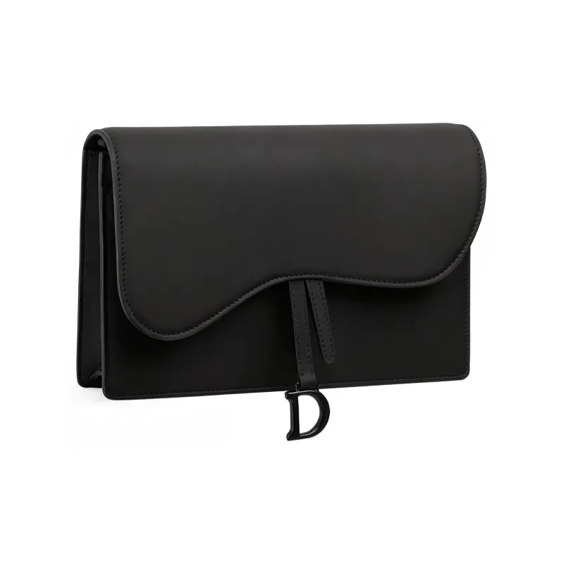 DIOR Saddle Matte Cowhide Saddle Bag Shoulder Bag Crossbody Bag Women's Black-1