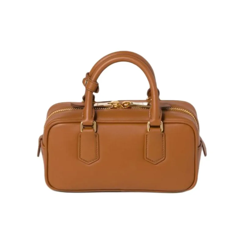 MIU MIU Arcadie Series Leather Bowling Bag Shoulder Bag Crossbody Bag Handbag Women's Cognac-2