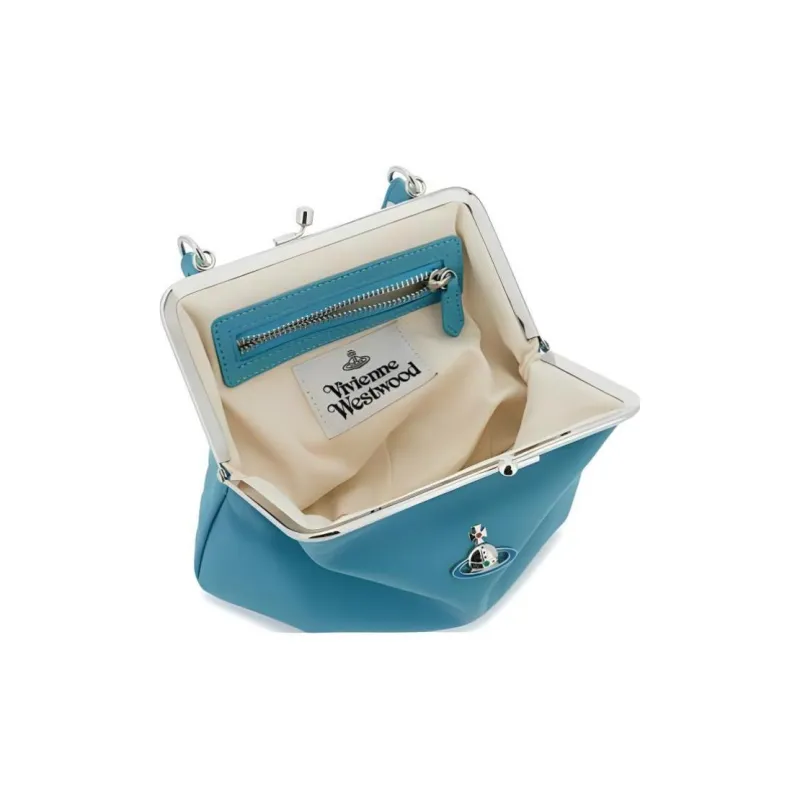 Vivienne Westwood Lambskin Shoulder Bag Women's Blue-3