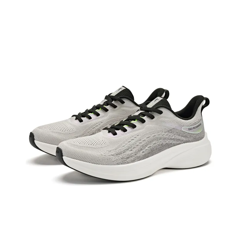 QIAODAN Sigh 5.0 Cushioned Slip Resistant Low Top Running Shoes Men's Gray-2