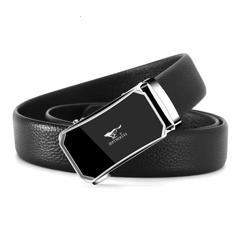 SEPTWOLVES Cow Leather Leather Belts Men's Width 3.5CM-1