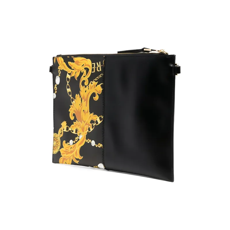 VERSACE JEANS COUTURE PU Polyurethane Clutch Tubas Men's Black-4