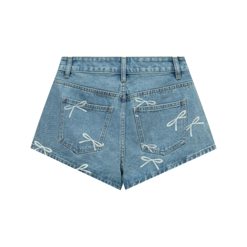 Suamoment Denim Shorts Women's Light Blue-1