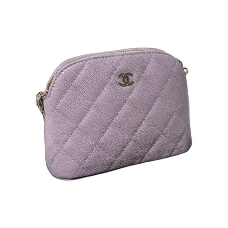CHANEL Calfskin Shoulder Bag, Crossbody Bag Women's Light Purple-1
