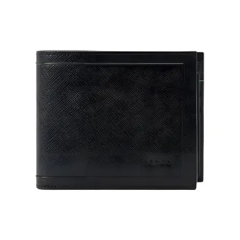 PEDRO Saffiano Leather Wallet Unisex Black