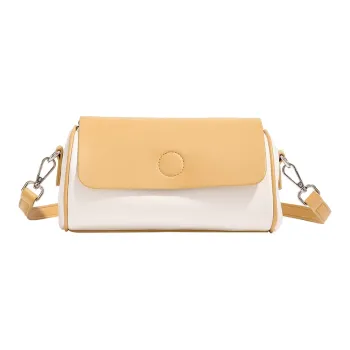 TTaG．baG Microfiber Synthetic Leather Shoulder Bag Women's Yellow/Coffee