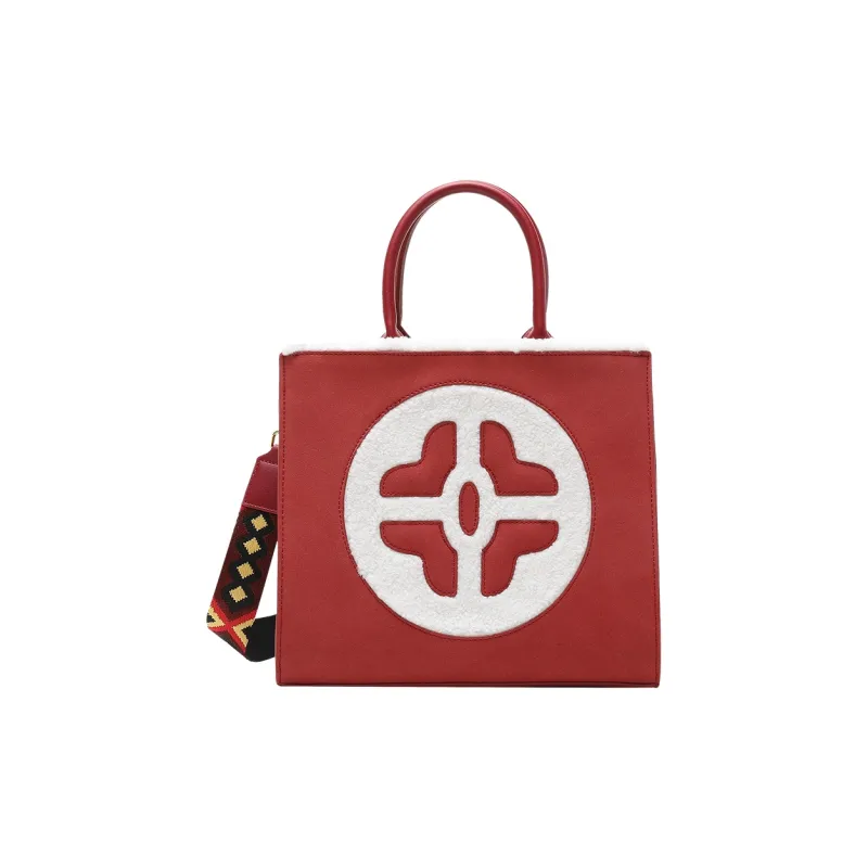 TTaG．baG Cow Leather Shoulder Bag Women's Brown/Red-1